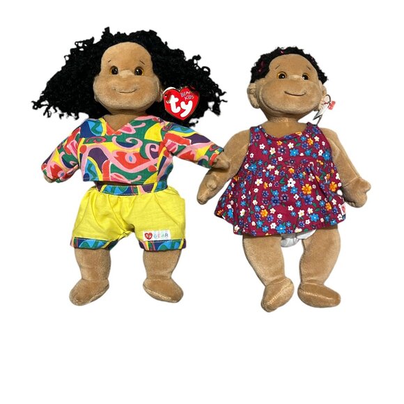 2 TY BEANIE KIDS Calypso Girl AND Cutie Plush Dolls 10" - Picture 1 of 11